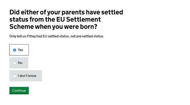 EU settled status question for version 4 of prototype